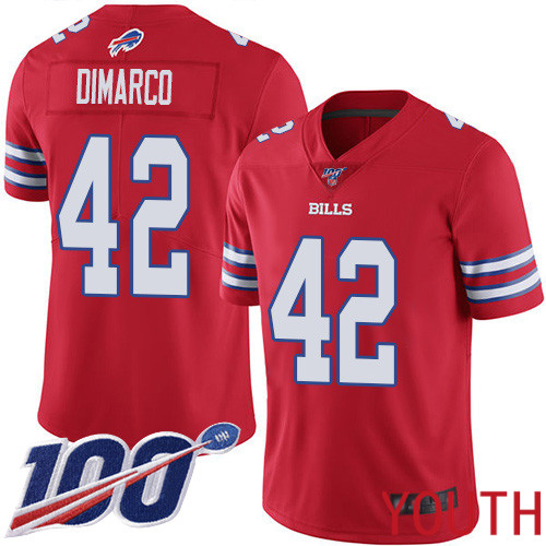 Youth Buffalo Bills #42 Patrick DiMarco Limited Red Rush Vapor Untouchable 100th Season NFL Jersey->youth nfl jersey->Youth Jersey